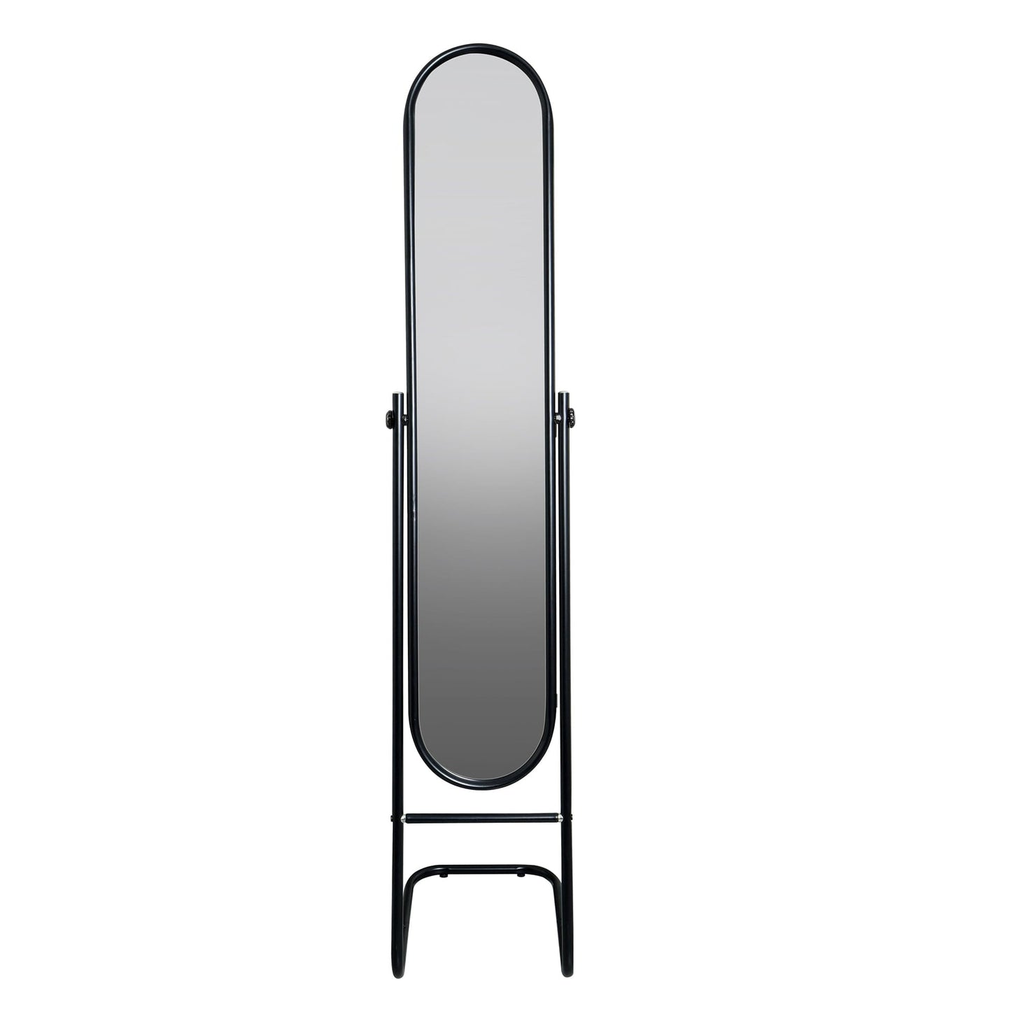 153cm x 30cm Black Round Full-Length Mirror