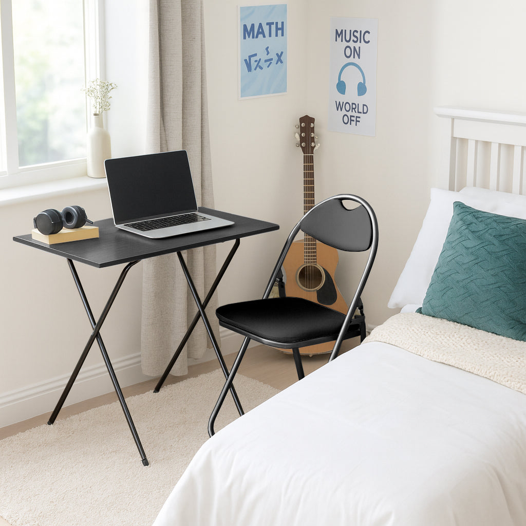 Folding Wooden Desk & Chair Set