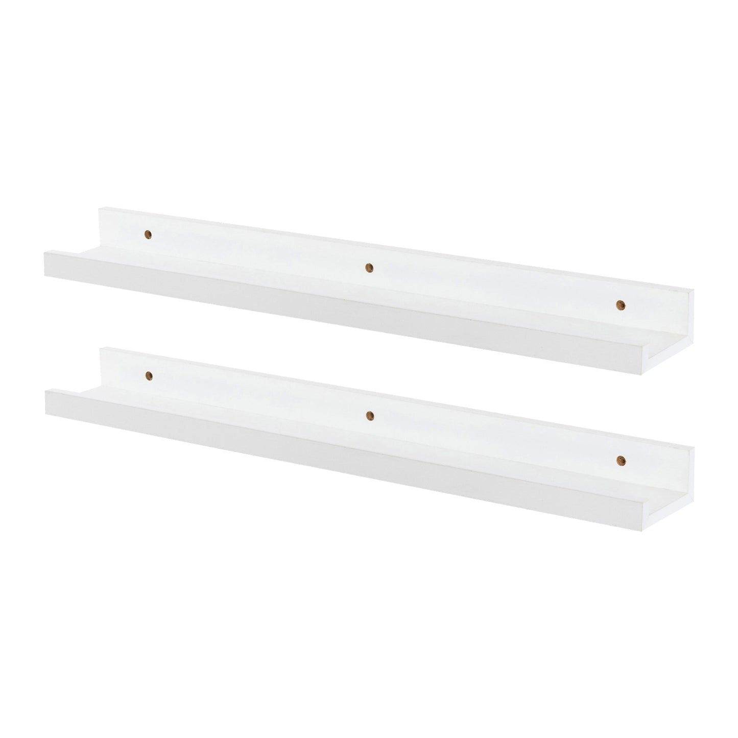 57cm White Floating Picture Ledge Shelves - Pack of Two