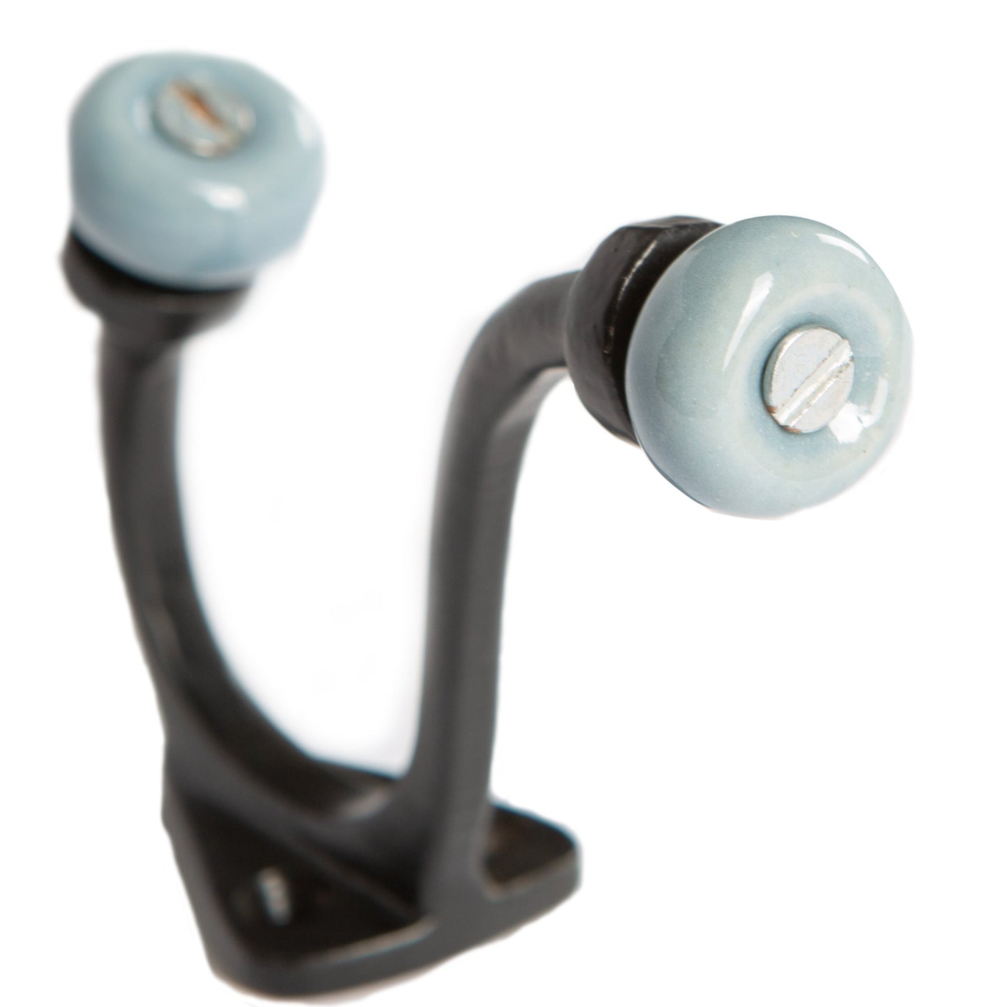 30mm x 105mm Grey Ceramic Ball Black Hat & Coat Hook