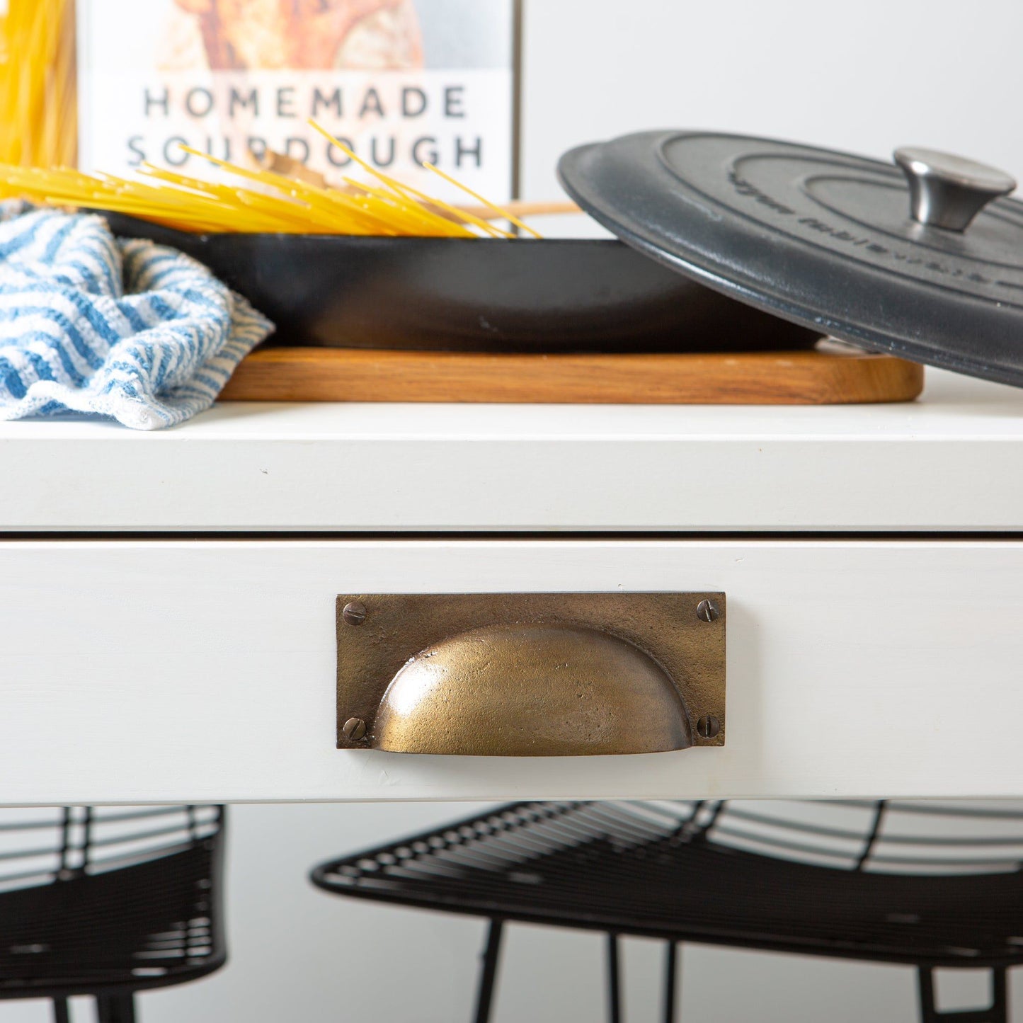 130mm x 50mm Rectangular Cabinet Cup Handle