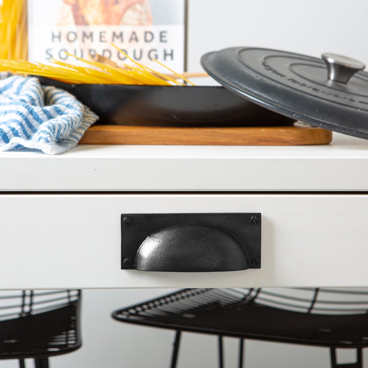 130mm x 50mm Rectangular Cabinet Cup Handle