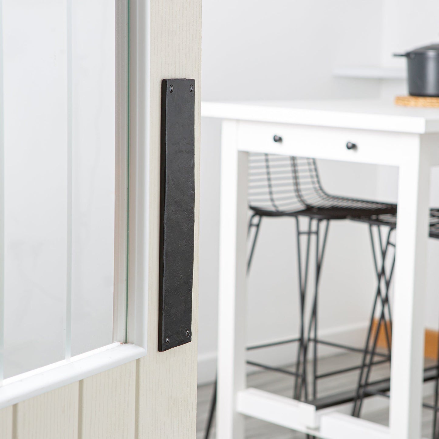 65mm x 295mm Black Rustic Door Push Plate