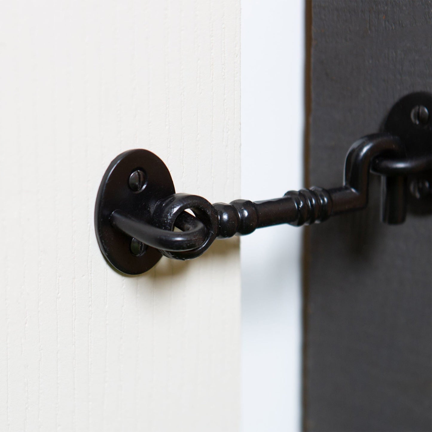 125mm Black Ornate Cabin Hook and Eye