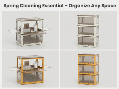 292L Collapsible Storage Bins 3-Pack – Stackable with Lids & Wheels