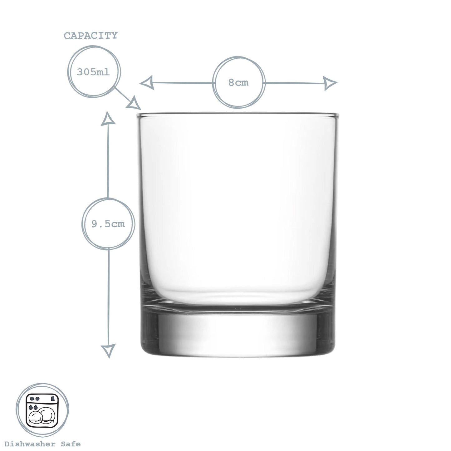 305ml Ada Whisky Glasses - Pack of Six