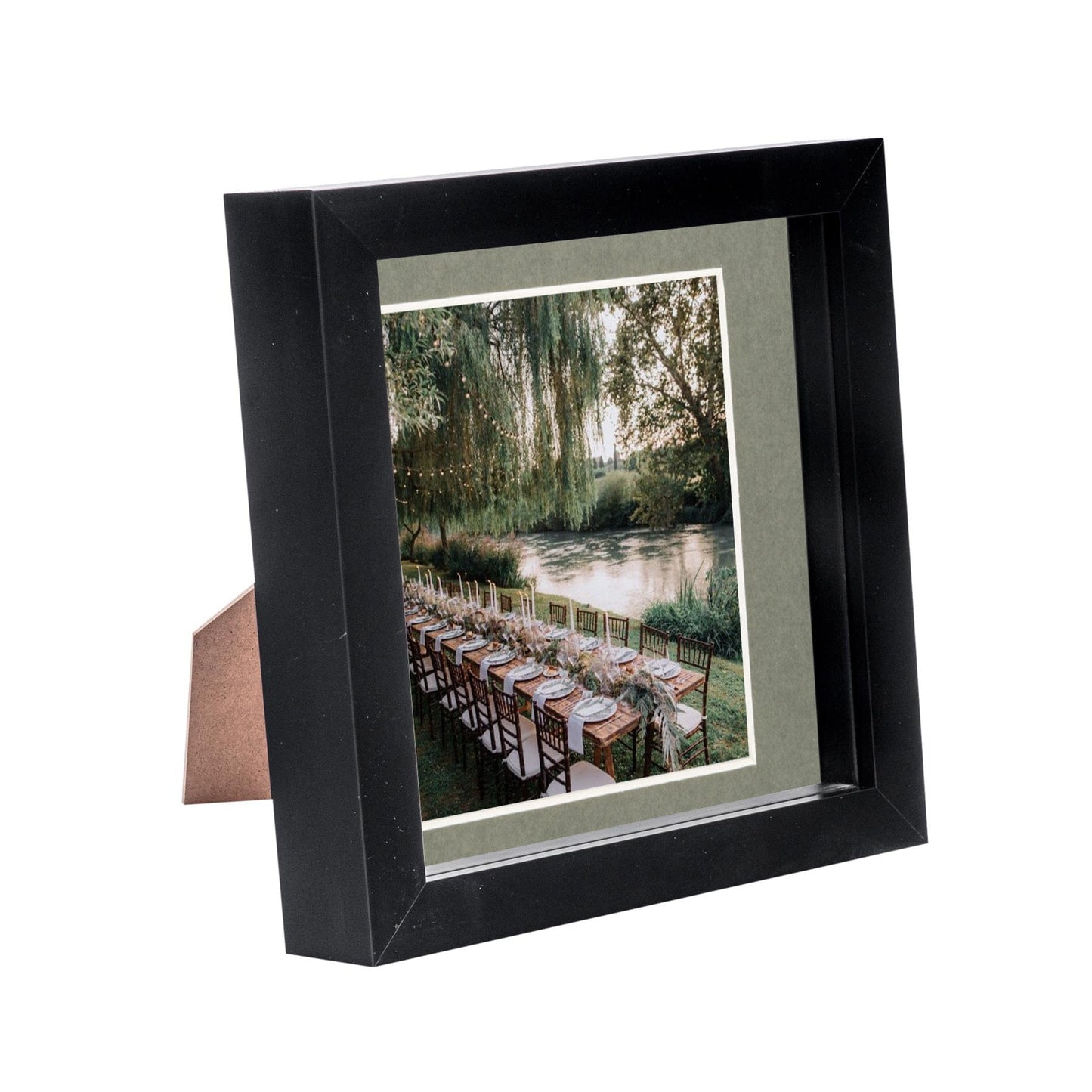 6" x 6" Black 3D Box Photo Frame - with 4" x 4" Mount