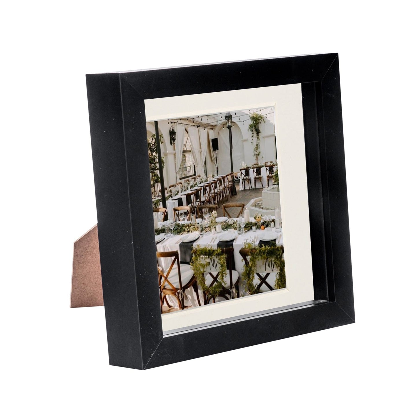 6" x 6" Black 3D Box Photo Frame - with 4" x 4" Mount