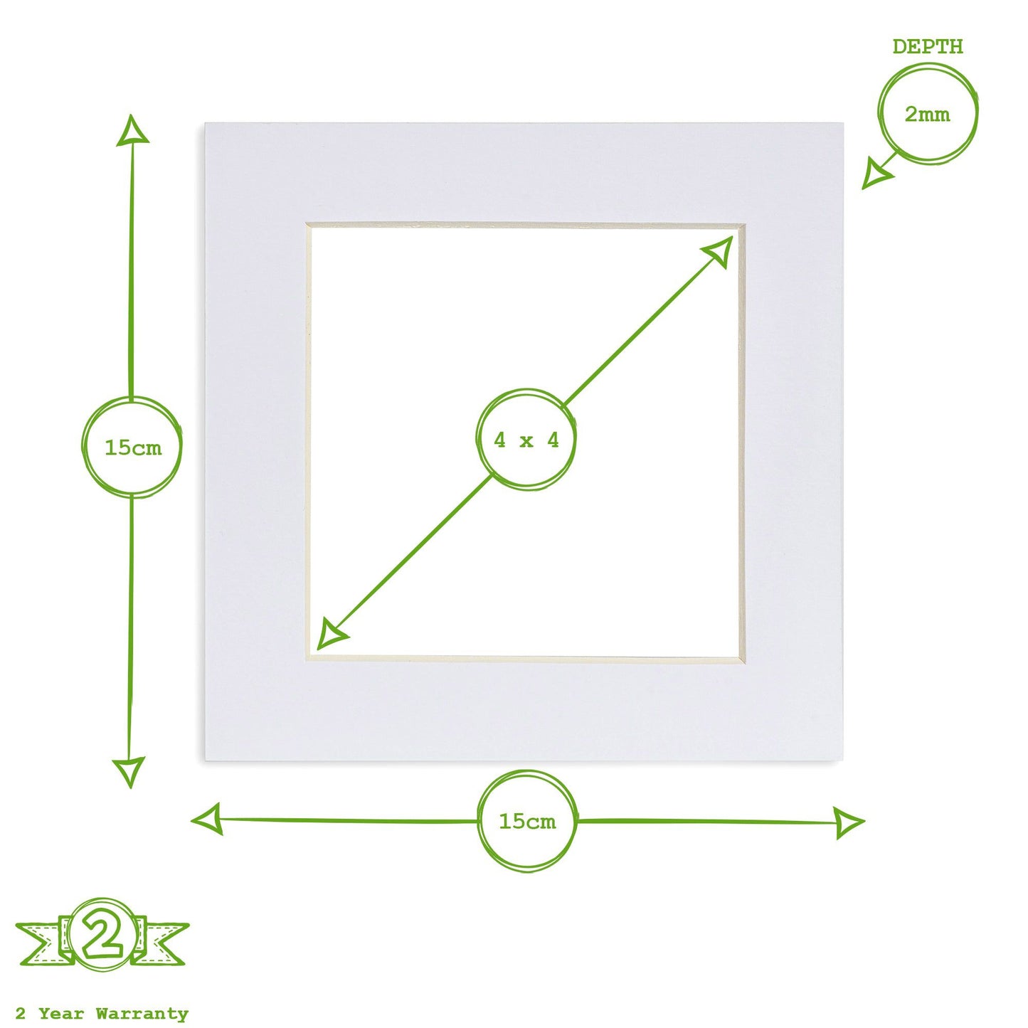4" x 4" Picture Mounts for 6" x 6" Frame - Pack of 10