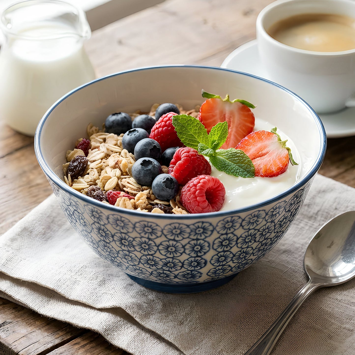 16cm Hand Printed Stoneware Cereal Bowl