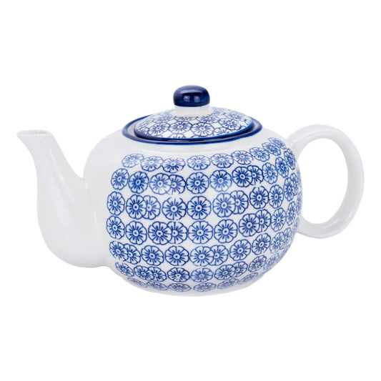 820ml Hand Printed Stoneware Teapot