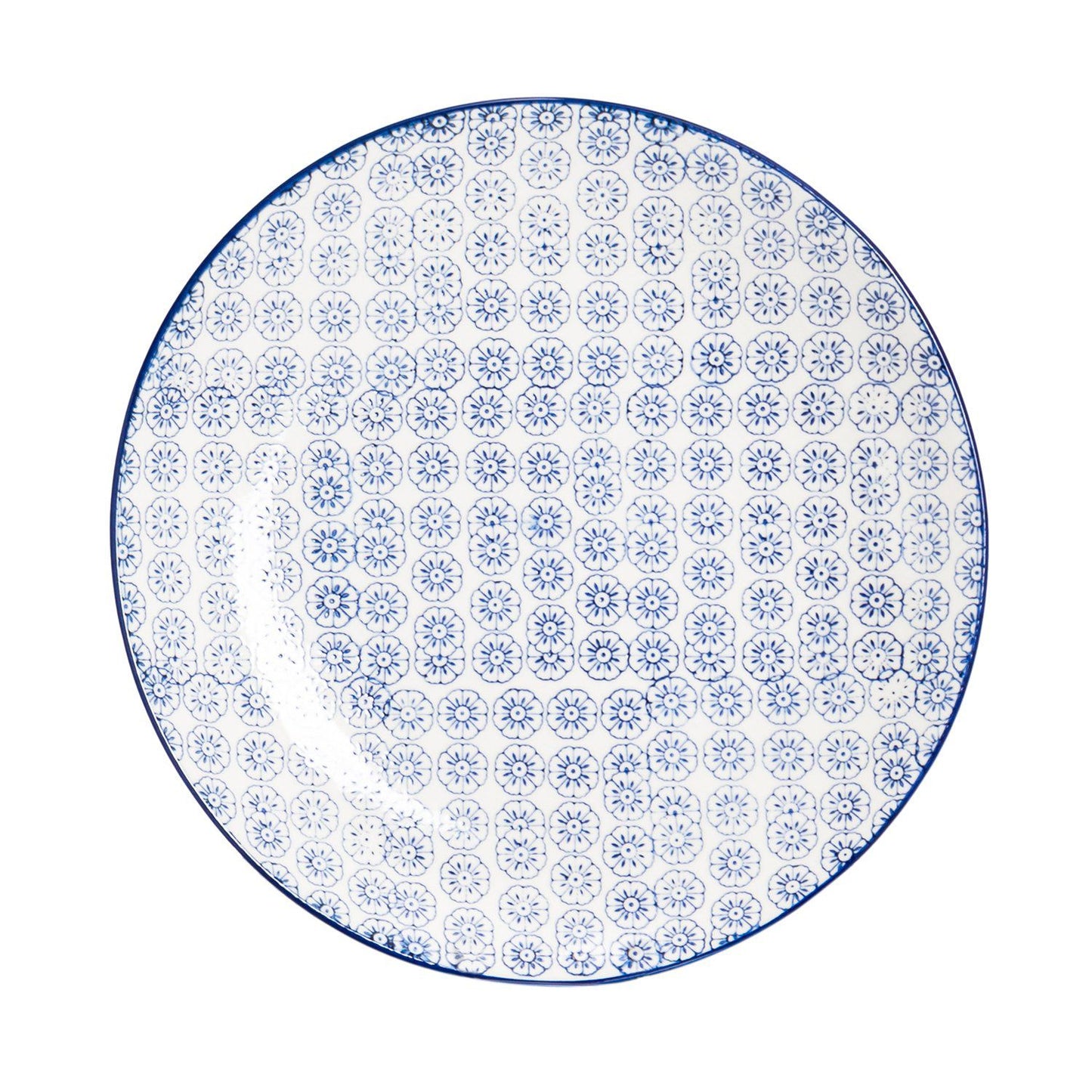 25.5cm Hand Printed Stoneware Dinner Plate