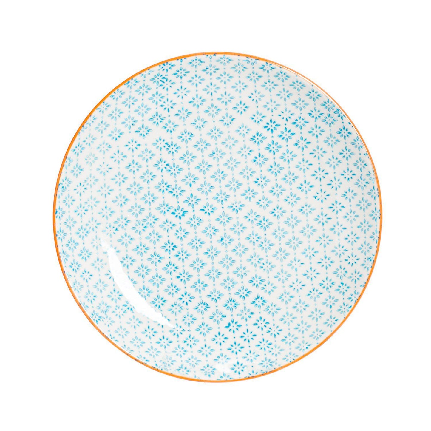 25.5cm Hand Printed Stoneware Dinner Plate