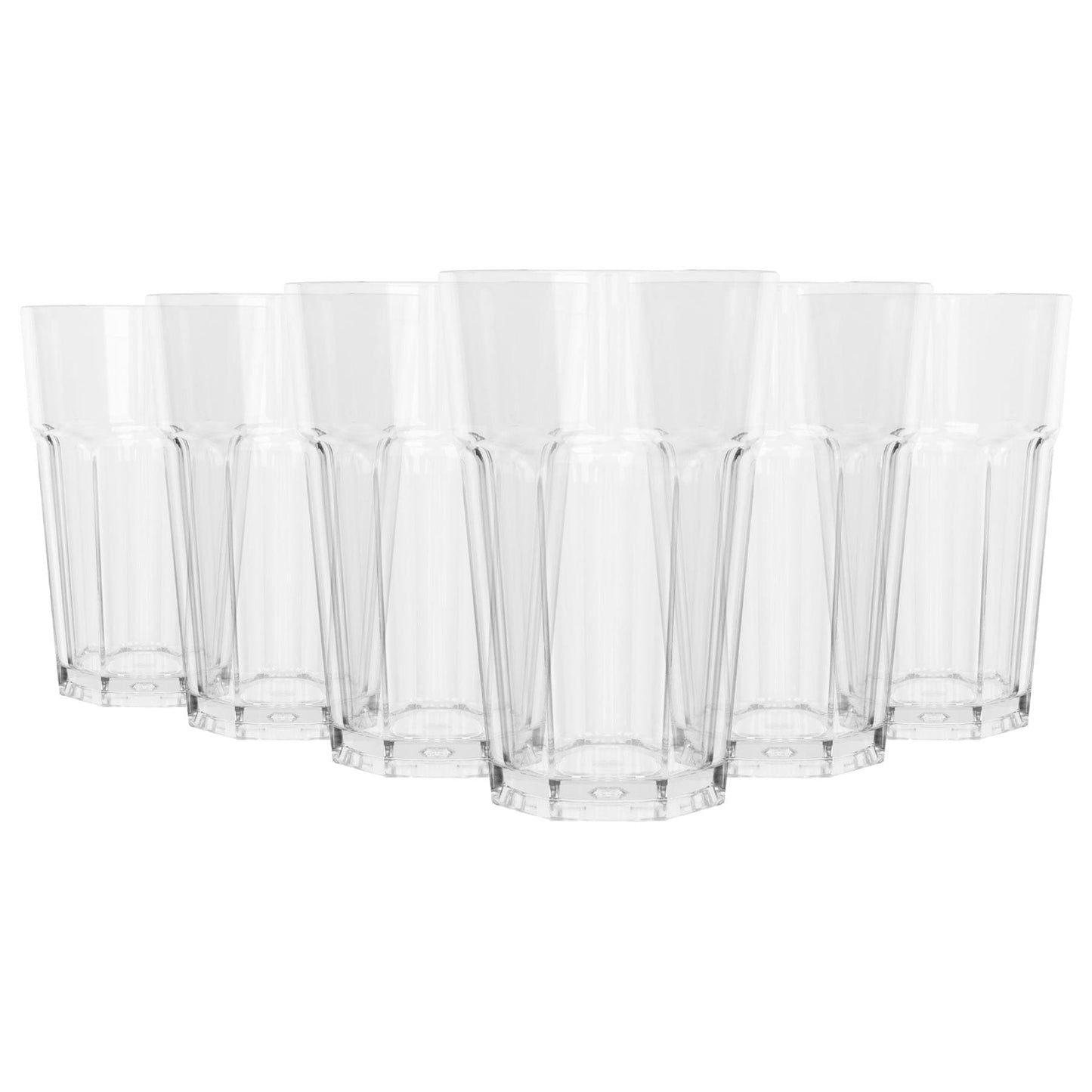 400ml Reusable Plastic Highball Glasses - Pack of 6