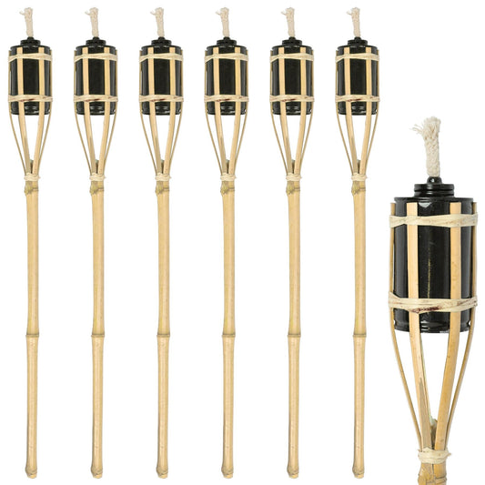 Bamboo 60cm Garden Fire Torches - Pack of Six