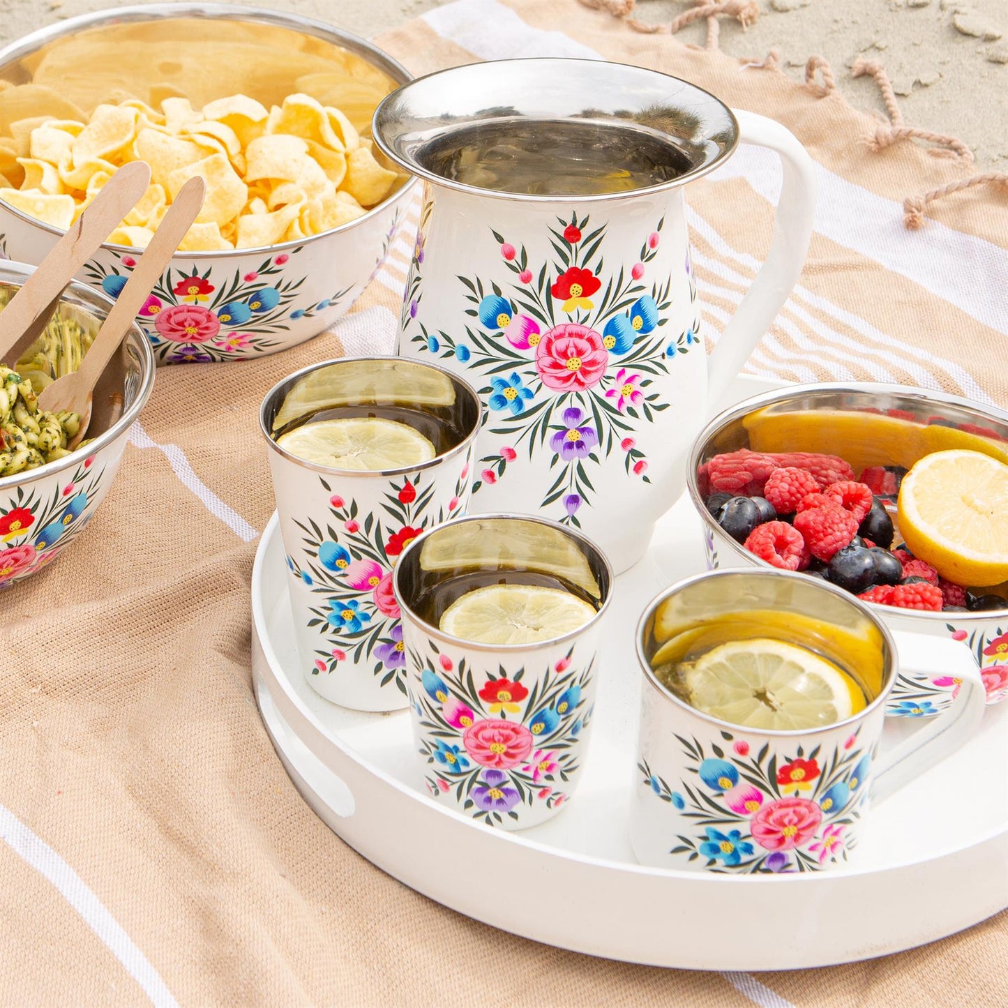 Pansy 16.5cm Stainless Steel Picnic Bowl