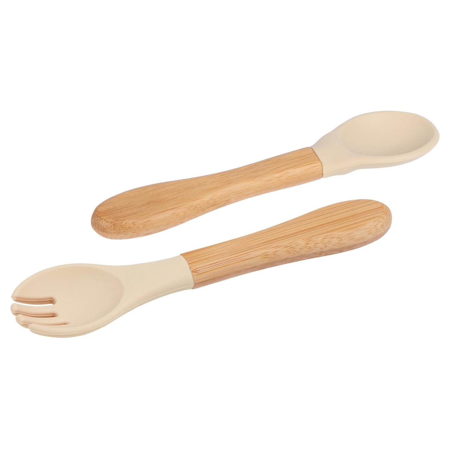 2pc Bamboo Baby Weaning Fork & Spoon Set