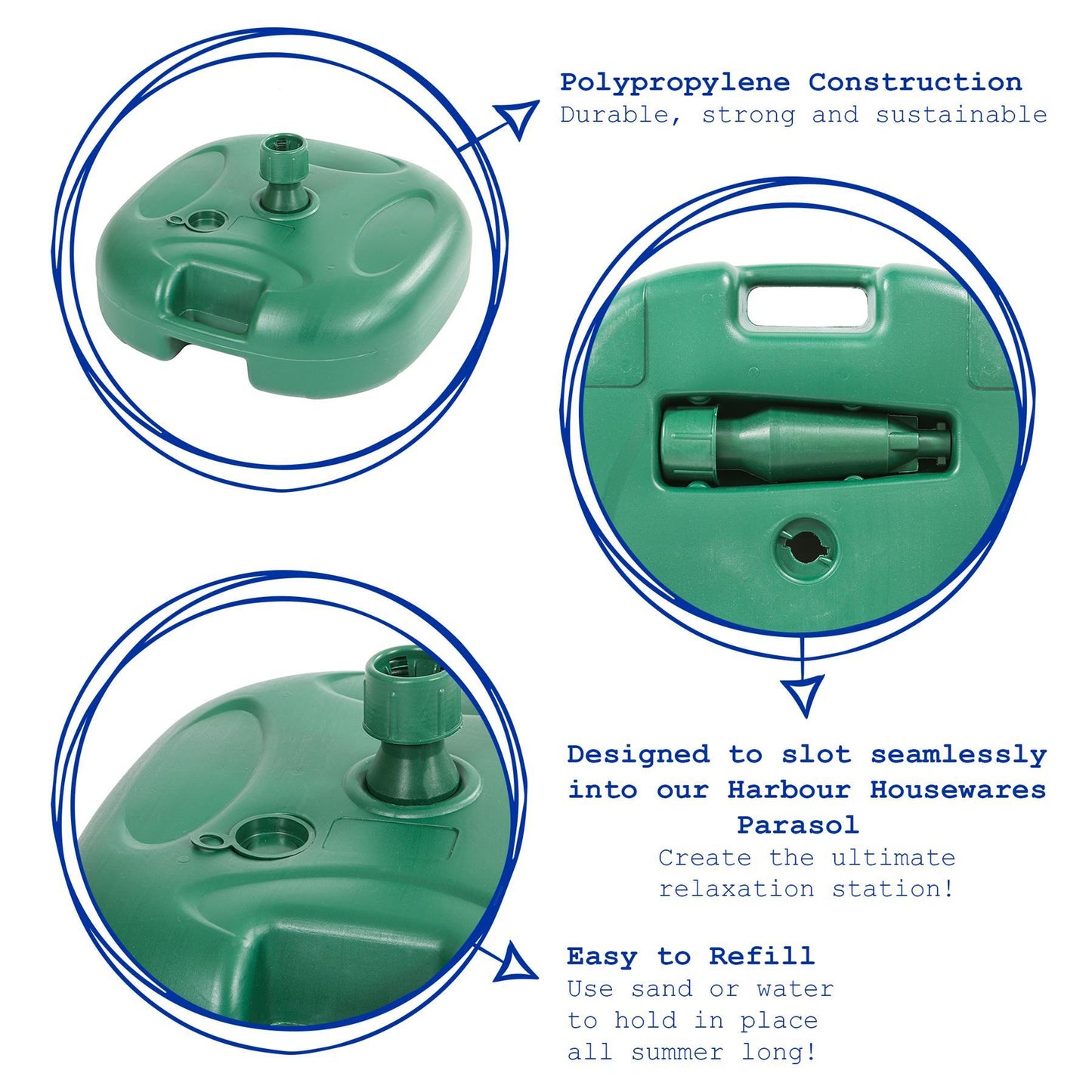 20L Plastic Fillable Parasol Base