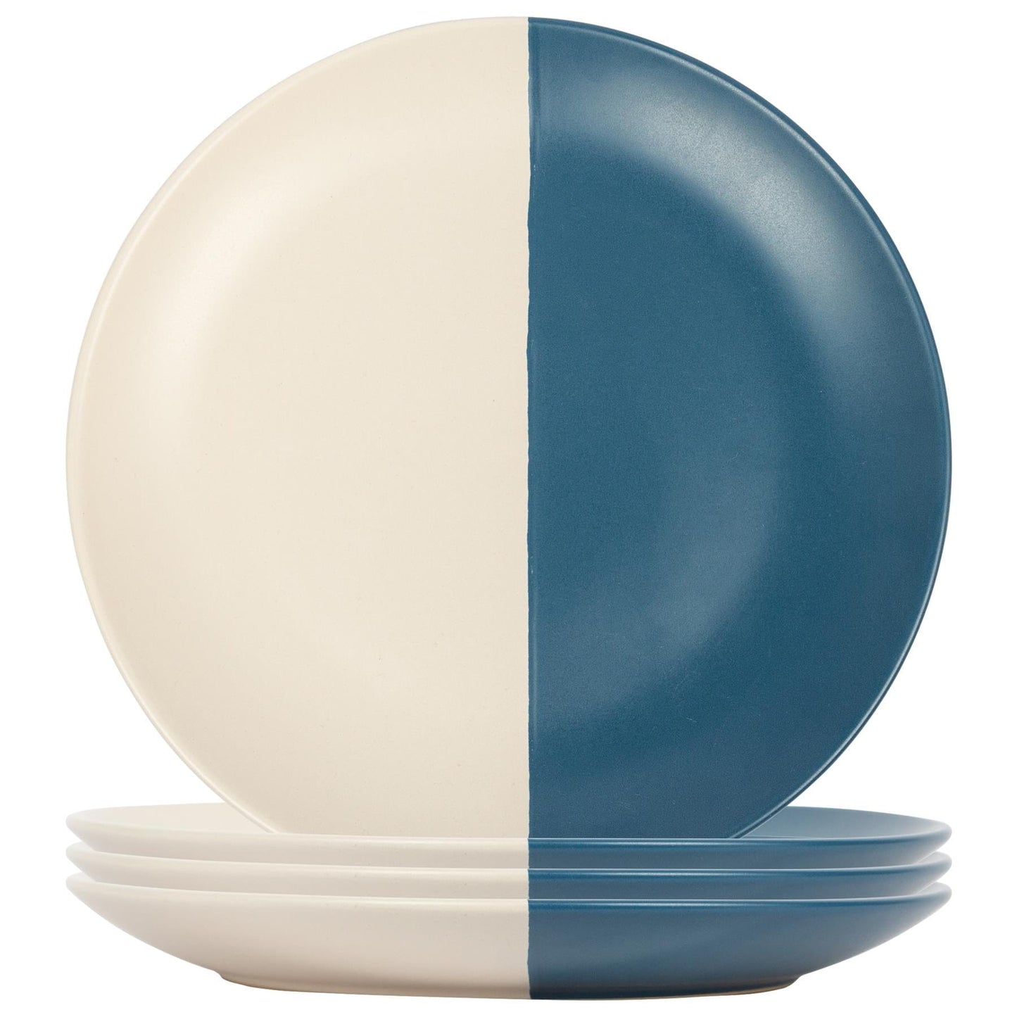 26.5cm Colour Block Stoneware Dinner Plates - Pack of 4