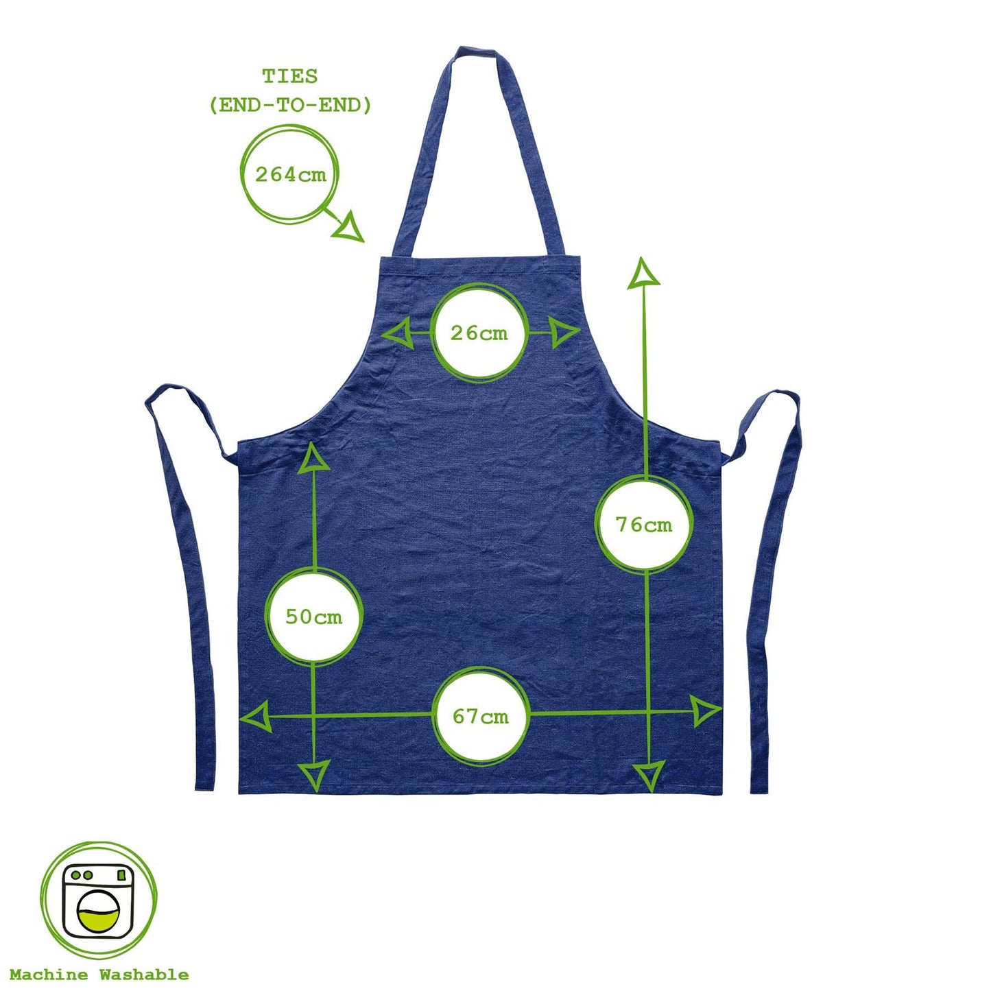 Cotton Kitchen Bib Apron - One Size