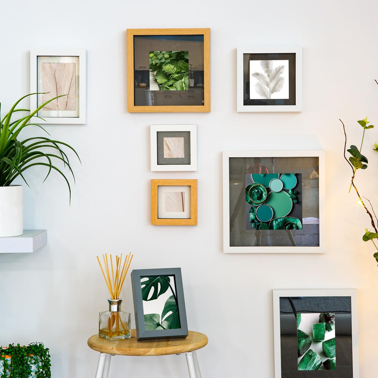 10" x 10" Grey 3D Box Photo Frame - with 8" x 8" Mount