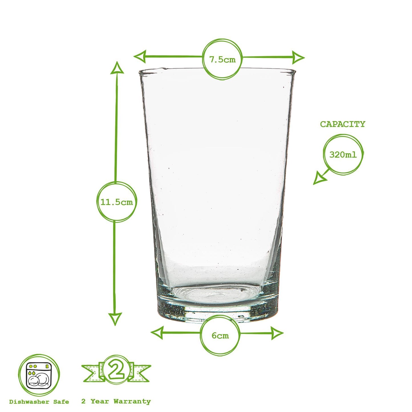 325ml Meknes Recycled Highball Glasses - Pack of Six