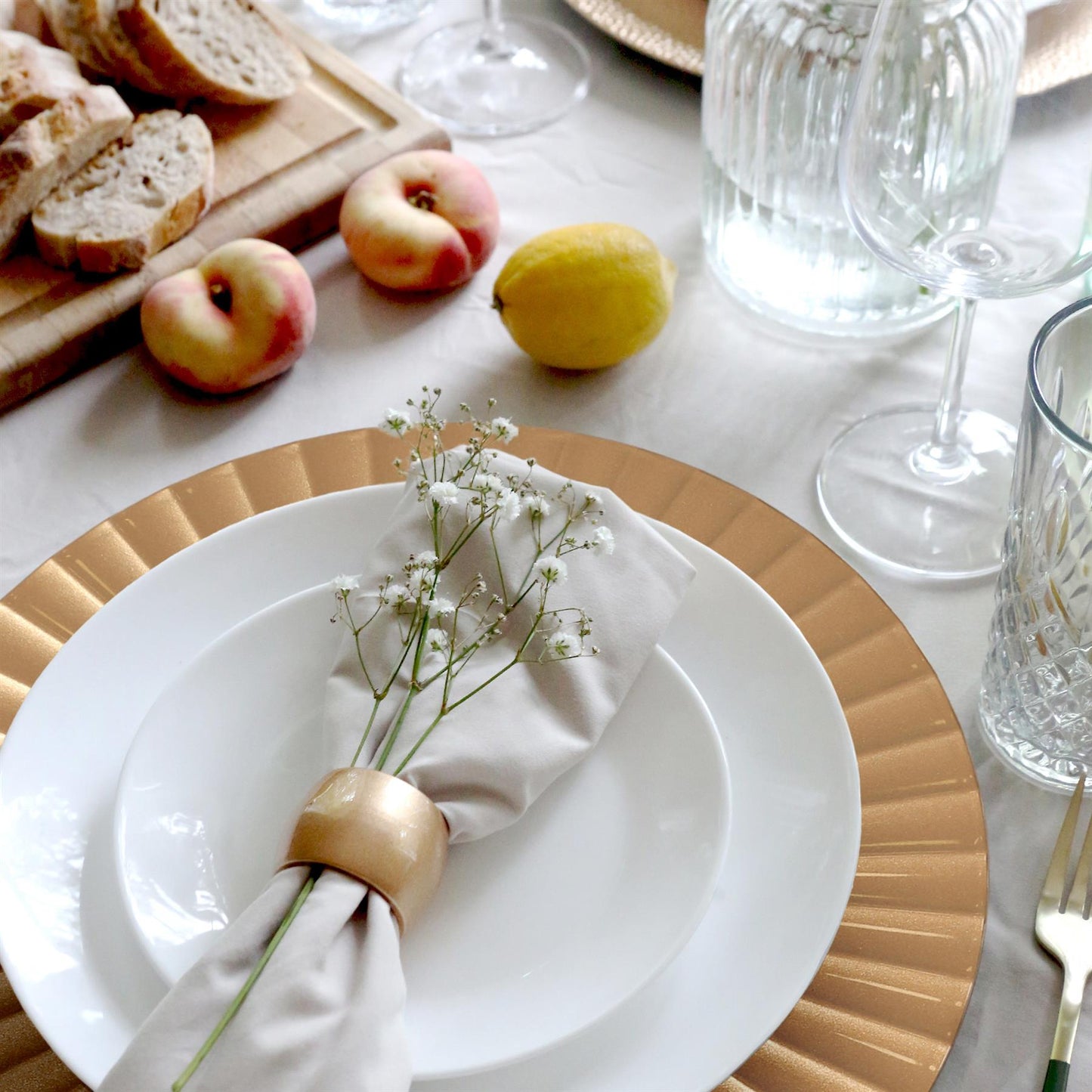 Round Fluted Charger Plates - 33cm - Pack of 6