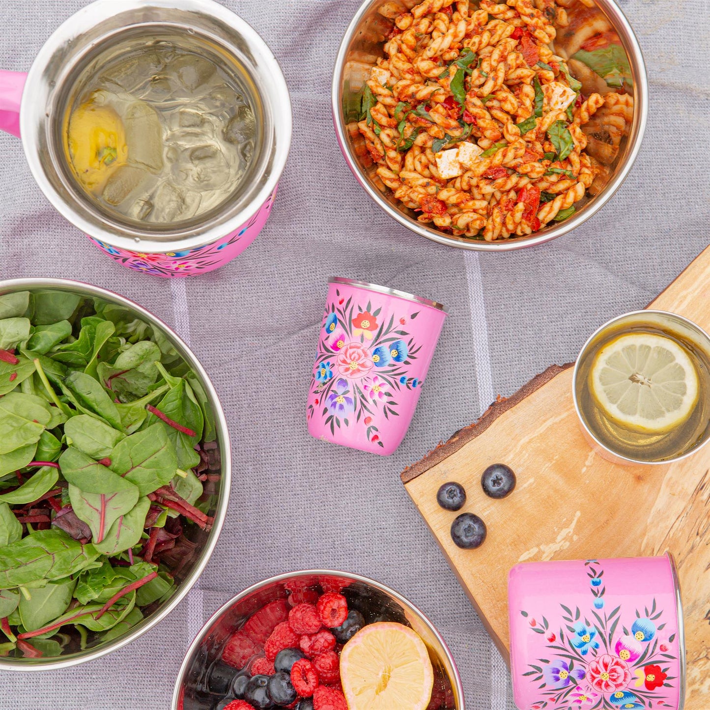 Pansy 16.5cm Stainless Steel Picnic Bowl