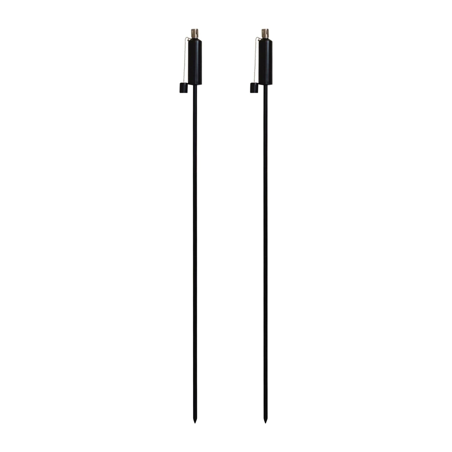 1.46m Metal Round Garden Fire Torches - Pack of 2