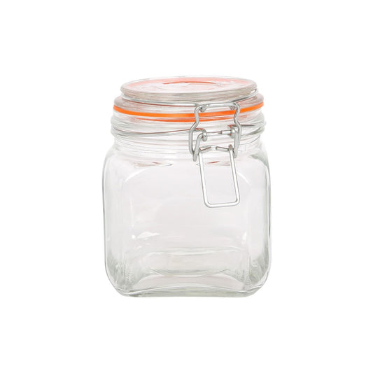 760ml Air tight Square Glass Jar with Clip-Top Lid