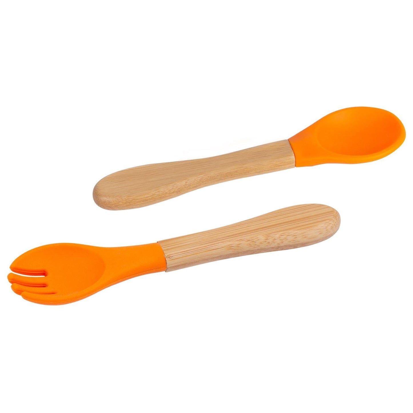 2pc Bamboo Baby Weaning Fork & Spoon Set