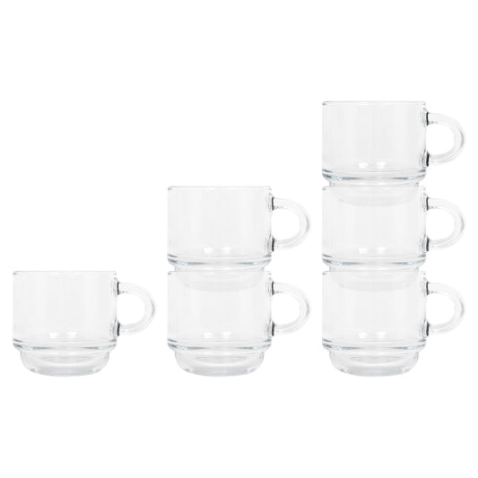 90ml Cozy Stacking Glass Espresso Cups - Pack of Six